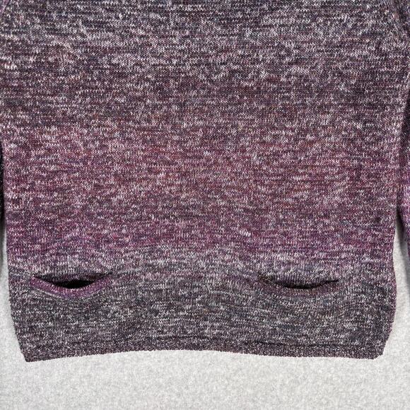 Leo & Nicole Sweater Large‎ Cotton Pockets Speckled Marled Artsy Abstract Petite - Picture 3 of 12